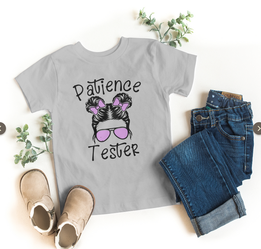 Patience Tester w/ color changing bow & glassess Kids T-shirt