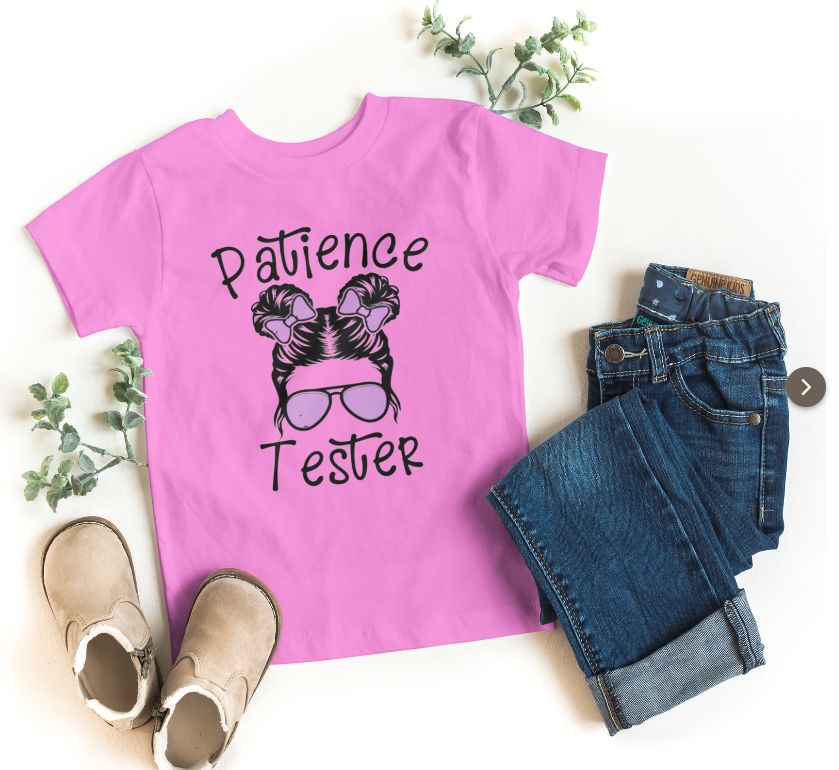 Patience Tester w/ color changing bow & glassess Kids T-shirt